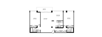 a floor plan of a house with a bedroom and a living room