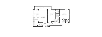 A black and white image of a floor plan for a house.