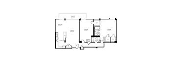 A black and white image of a house floor plan.