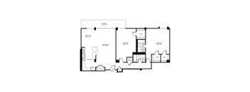 A black and white image of a floor plan for a house.