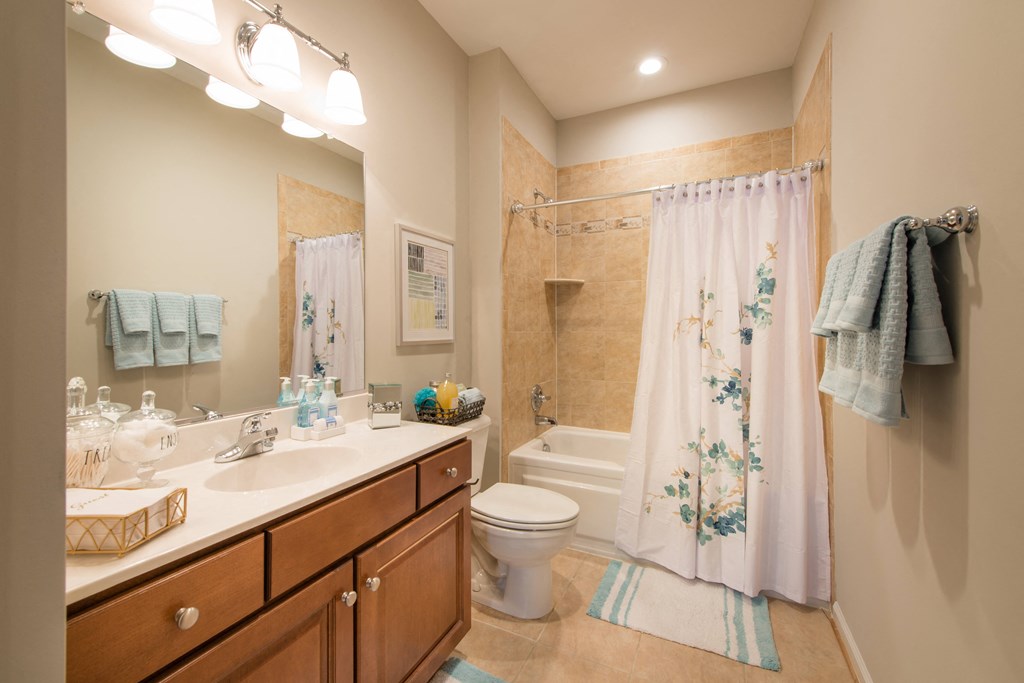 Spacious bathrooms ideal for relaxation at The Cosmopolitan at Lorton Station, Lorton, VA, 22079