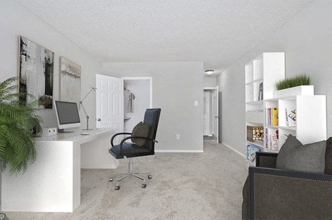 Living Area With Workspace at Crystal Square, Arlington, VA
