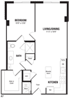 1 Bedroom+ Den, 1 Bath 753 SF A7 Modern 1 Bedroom Crystal City Arlington VA Apartment Rentals