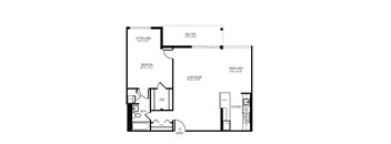 a floor plan of a 1 bedroom floor plan