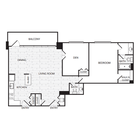 Spacious 1-bed + 1 den, 1-bath in National Landing