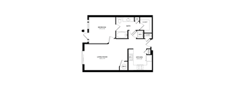 A black and white image of a floor plan for a home.