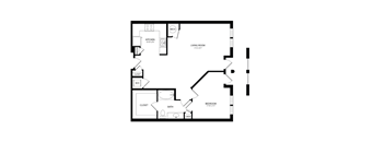 A black and white image of a floor plan for a home.