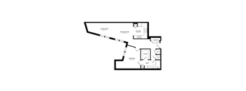A black and white image of a house floor plan.