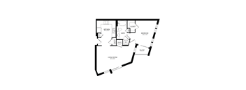 A black and white image of a floor plan for a home.