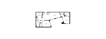 A black and white image of a floor plan for a home.