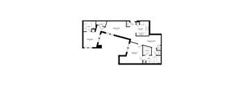 A black and white image of a floor plan for a house.