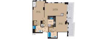 Two bedroom corner unit with optional roof terrace at The Gramercy Apartments, Arlington, 22202
