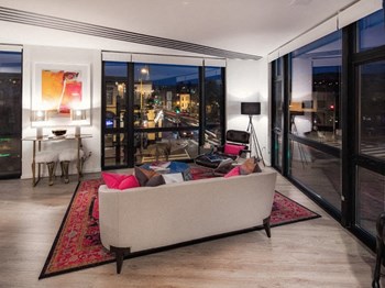 Spacious Media Lounge with Comfortable Lounge Seating Luxury Apartment Rentals in Shaw DC - Photo Gallery 2