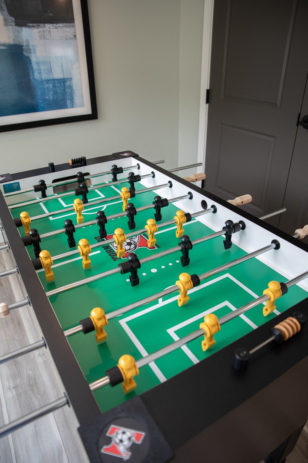 a foosball table in the office