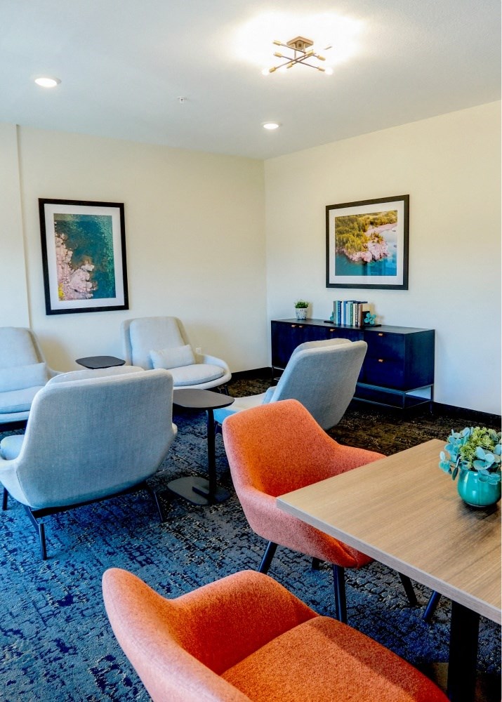 a conference room with chairs and a table