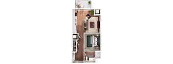 a floor plan of a 1 bedroom apartment at the residences at silver hill in suitland,