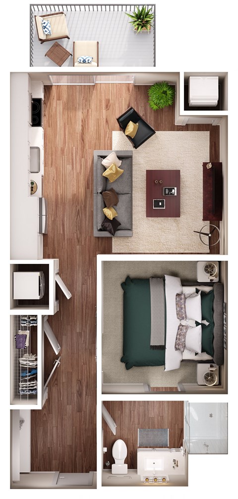 a floor plan of a 1 bedroom apartment at the residences at silver hill in suitland,