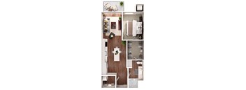a floor plan of a 1 bedroom apartment at the residences at silver hill in suitland,