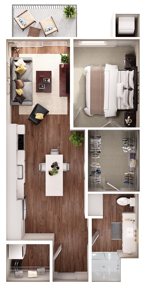 a floor plan of a 1 bedroom apartment at the residences at silver hill in suitland,