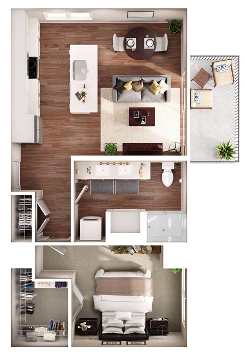 a floor plan of a one bedroom apartment with a bathroom and living room
