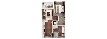a floor plan of a 1 bedroom apartment