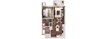 a floor plan of a 1 bedroom apartment at princeton court apartments in dallas, tx