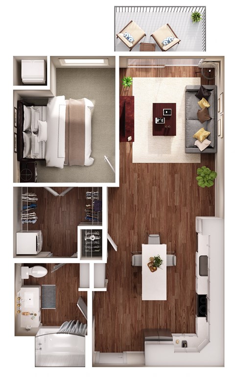 a floor plan of a 1 bedroom apartment at the residences at silver hill in suitland,