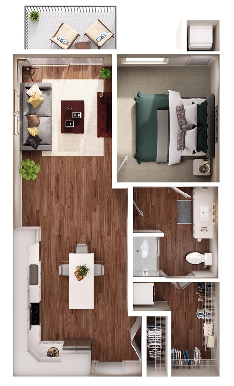 a floor plan of a 1 bedroom apartment at the arlington in arlington heights