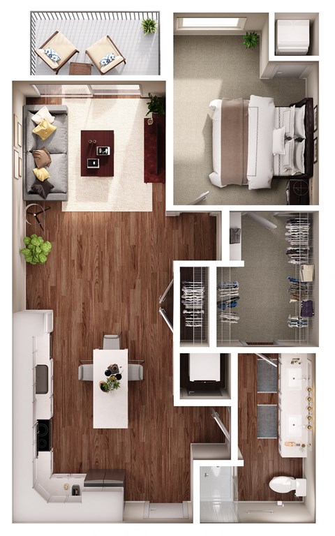 a floor plan of a two bedroom apartment with a bathroom and living room