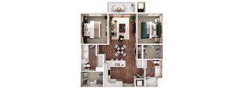 the bungalow floor plan with 1 bedroom and 1 bath