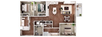 a floor plan of a 1 bedroom apartment at the arlington in columbia, sc