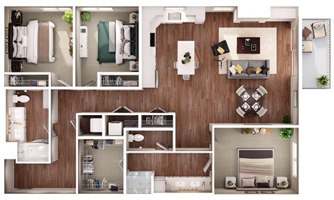 a floor plan of a 1 bedroom apartment at the arlington in columbia, sc