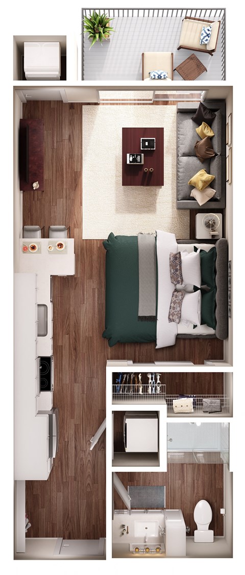 a floor plan of our studio apartment at university gardens