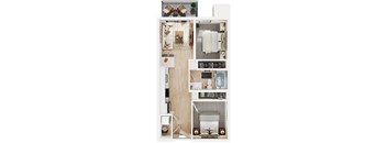 a floor plan of a one bedroom apartment