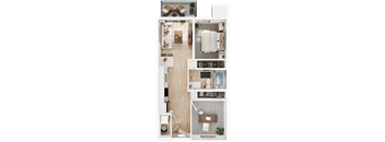 a floor plan of a house with a bedroom and a bathroom
