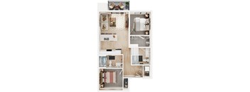 a floor plan of a one bedroom apartment