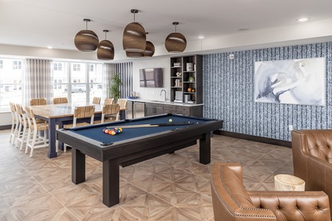 Clubroom with pool table