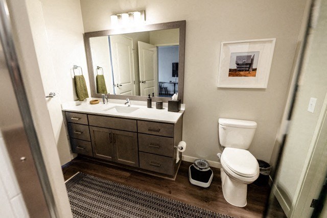 a bathroom with a toilet and a sink and a mirror