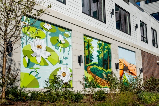 a mural on the side of a building