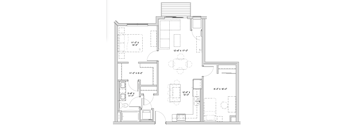 a floor plan of a home with a bedroom and a living room