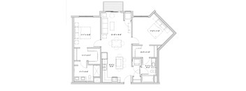 a floor plan of a house with bedrooms and a living room