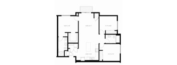 A floor plan for the Hackberry 3 Bed 2 Bath apartment at Arris Apartments.
