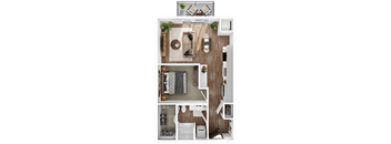 a floor plan of a house with a bedroom and a living room