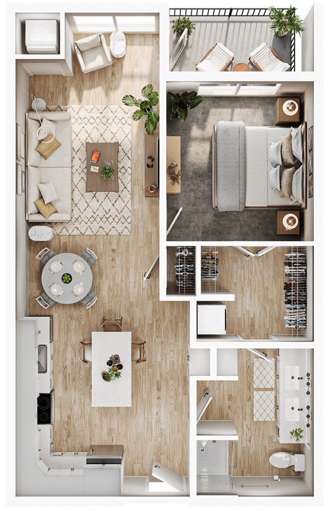 a1 floor plan of a house with a bedroom and a living room