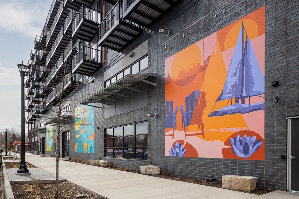 a large mural on the side of a building