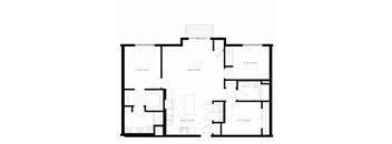 A floor plan for a 3 bedroom, 2 bathroom apartment by Arris Apartments.