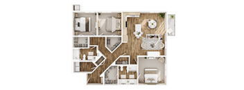 A detailed floor plan of a house showing all rooms and their layouts.