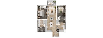 a floor plan of a house with a bedroom and a living room