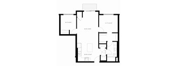 A floor plan for a Spruce apartment from Arris Apartments.