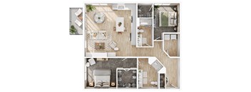 a 1 bedroom floor plan of a house with a living room and a dining room